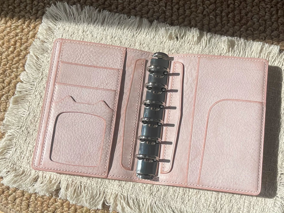 A7 Alaska Leder Ringbuch Nude Pink