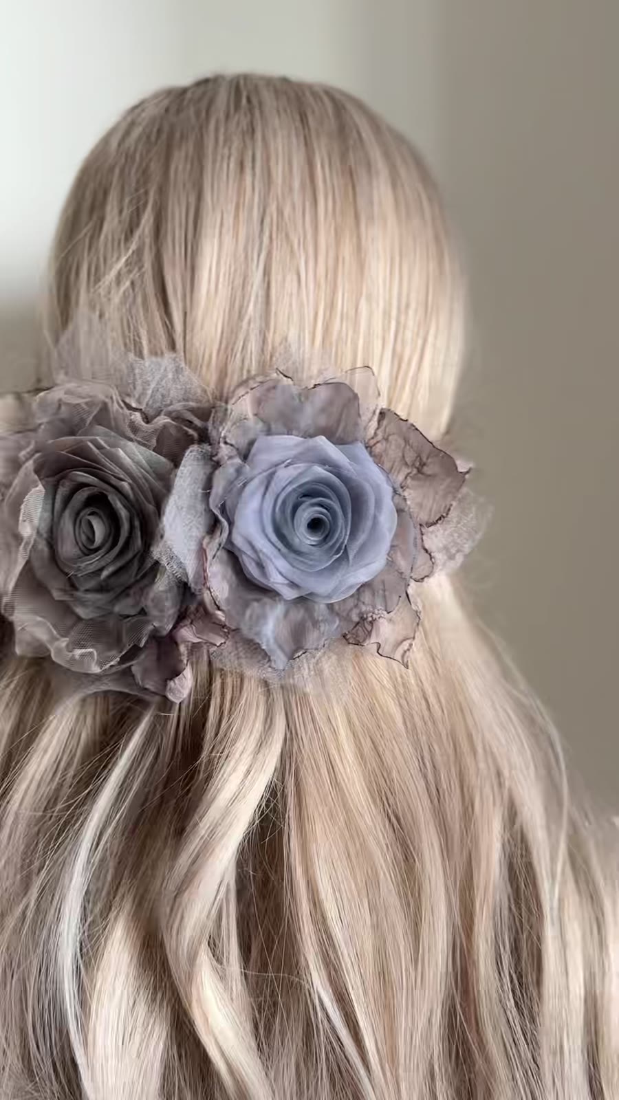 Handcrafted Fabric Rose Spring Clip