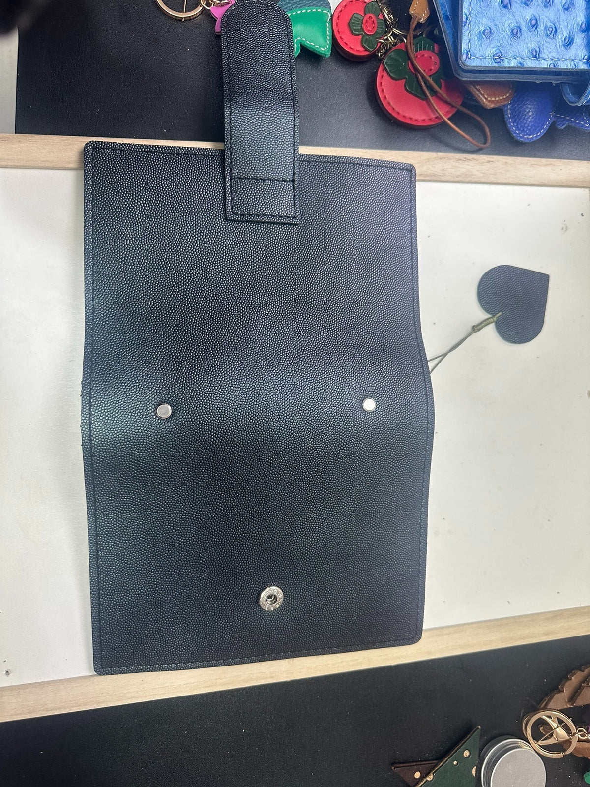 A6 Navy Pebbled Cowhide Loose Leaf Journal