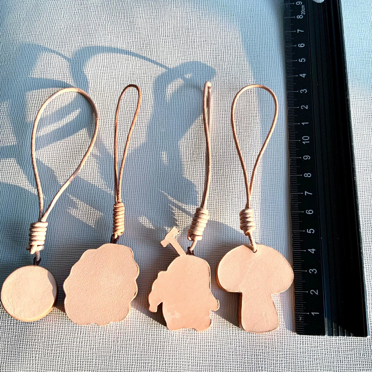 Hand Painted Leather Bag Charm