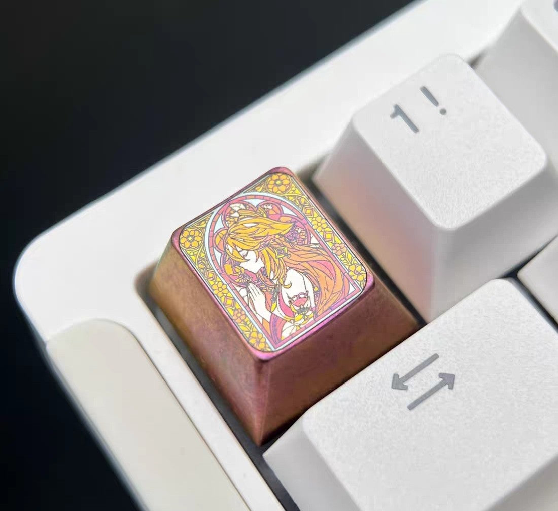 Titanium Alloy 1u Keycap with Anime Art