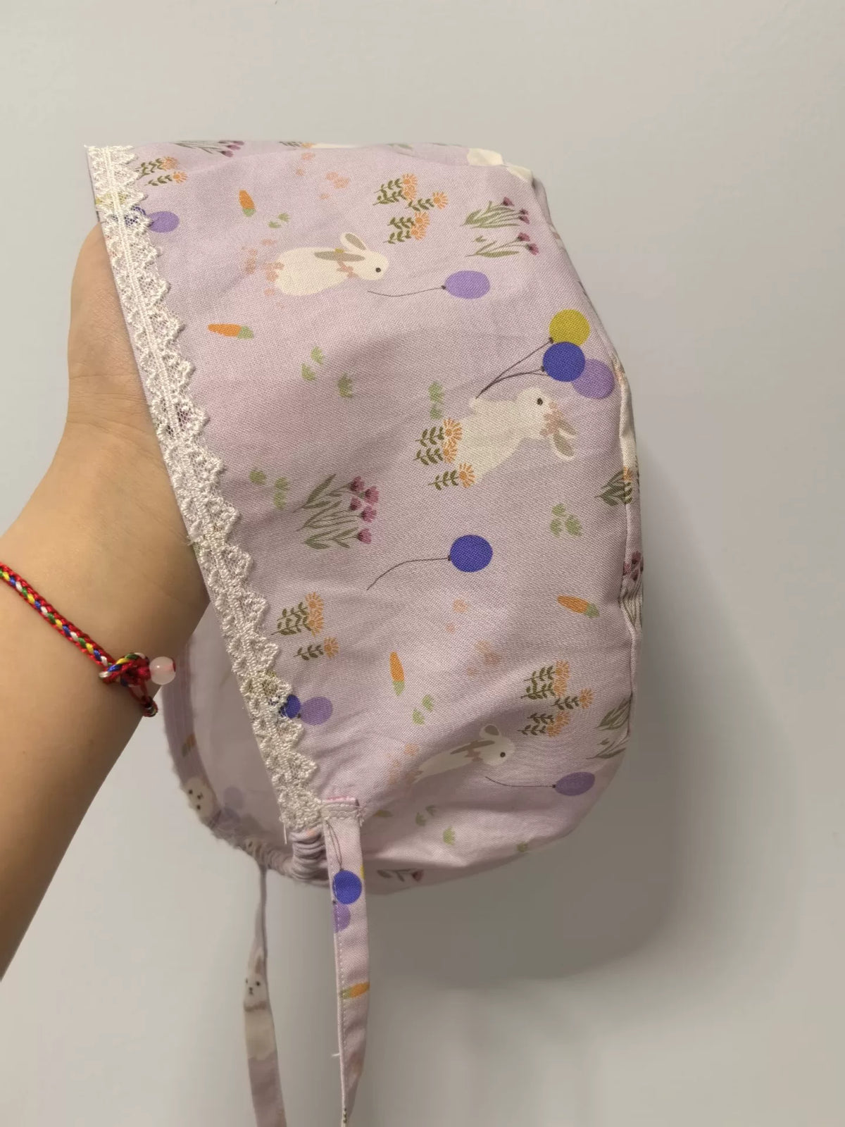 パープルラビット コットン1枚布サージカルキャップ