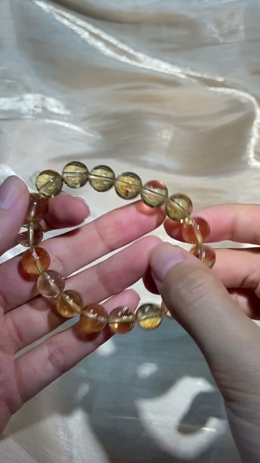Natural Brazilian Yellow Quartz Beaded Bracelet