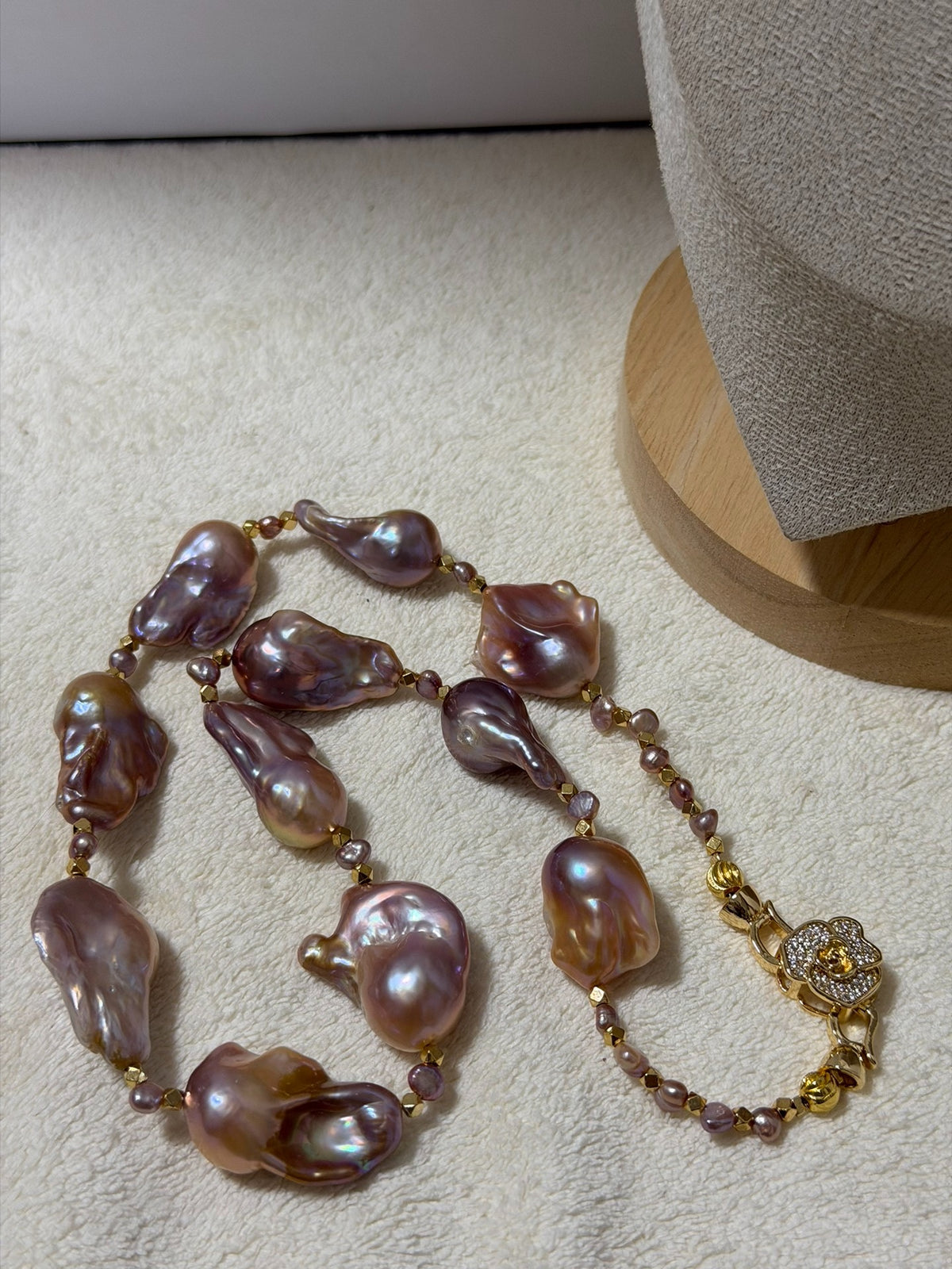 Metallic Purple Baroque Pearl Necklace