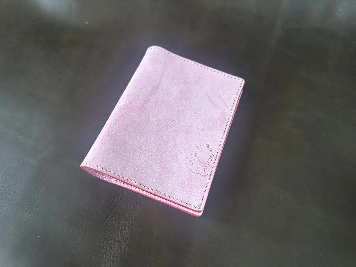 Couverture de carnet à anneaux en cuir rose artisanale