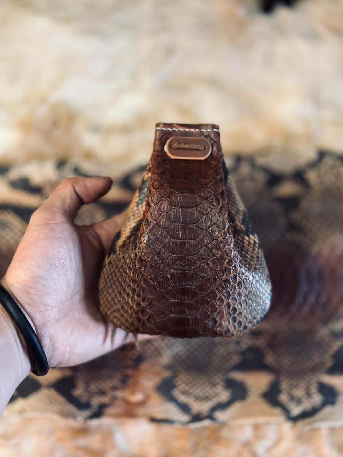 Handcrafted Leather Dragon Scale Pouch
