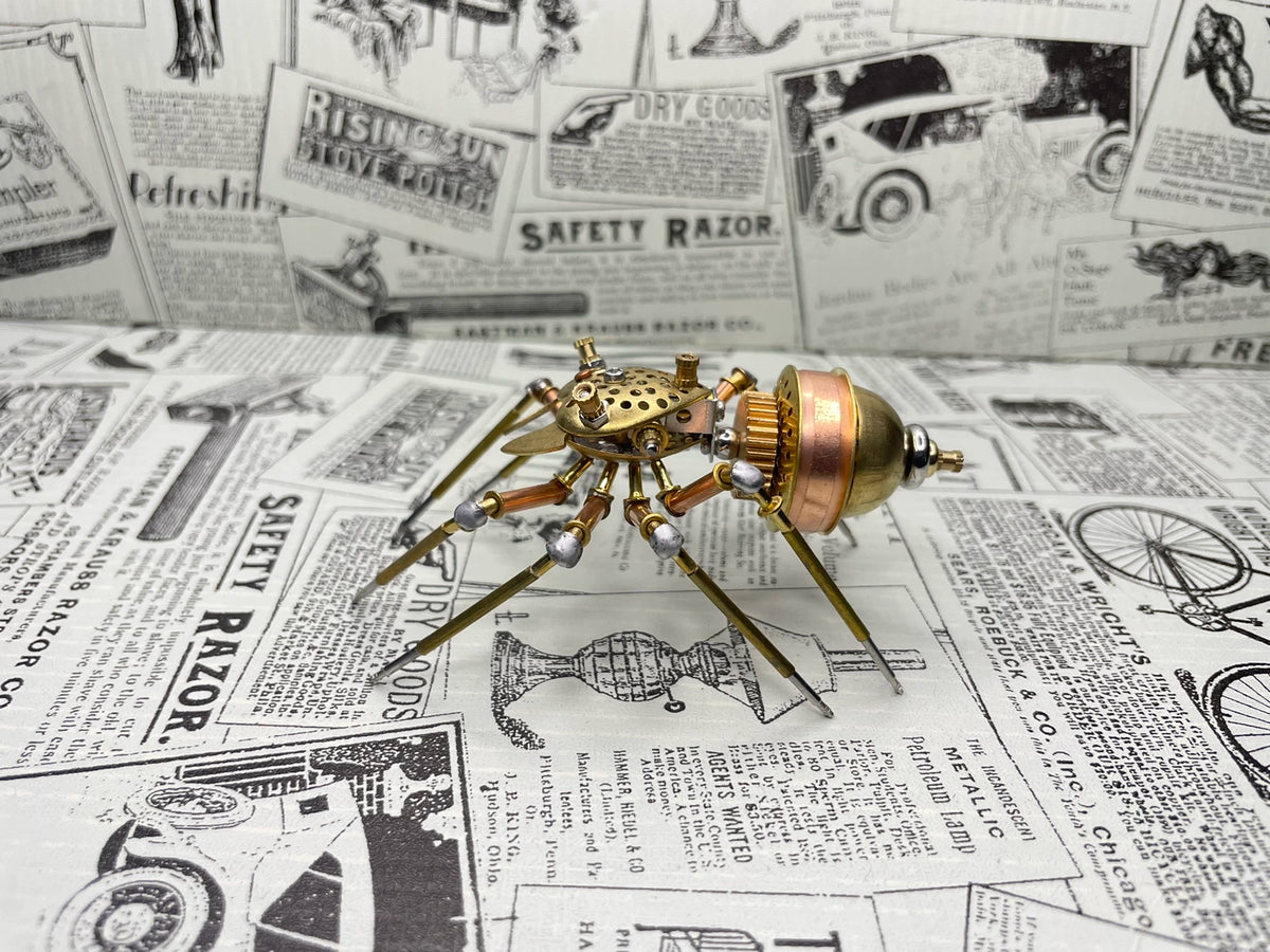 Escultura de Escritorio de Araña Mecánica Steampunk en Metal