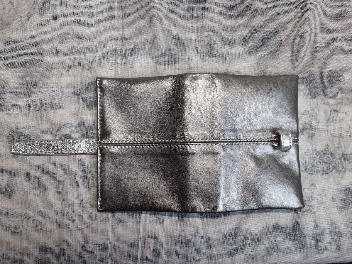 Moonlight Silver Sheepskin A7 Ring Binder Journal