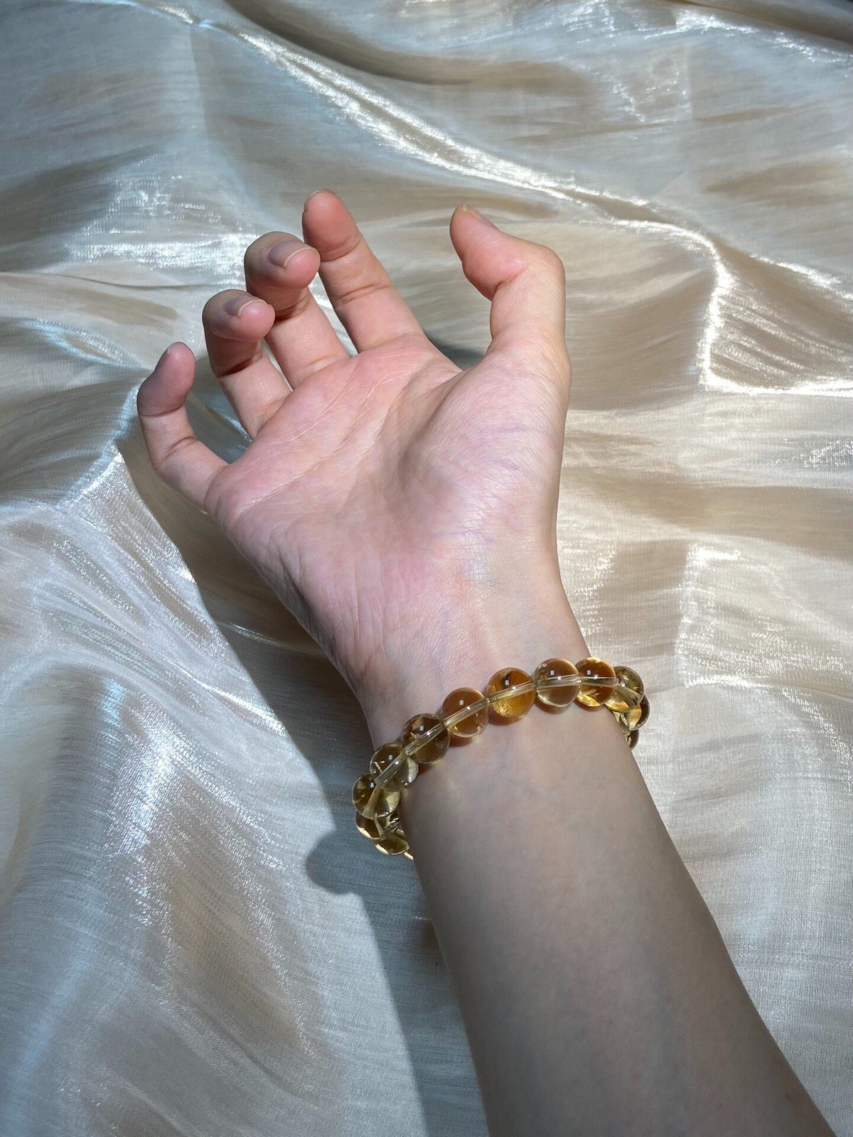 Natural Brazilian Yellow Quartz Beaded Bracelet