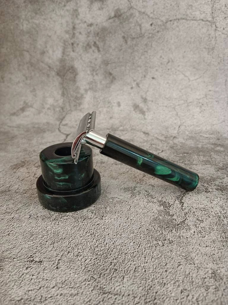 Handmade Double Edge Safety Razor Marbled Resin Handle