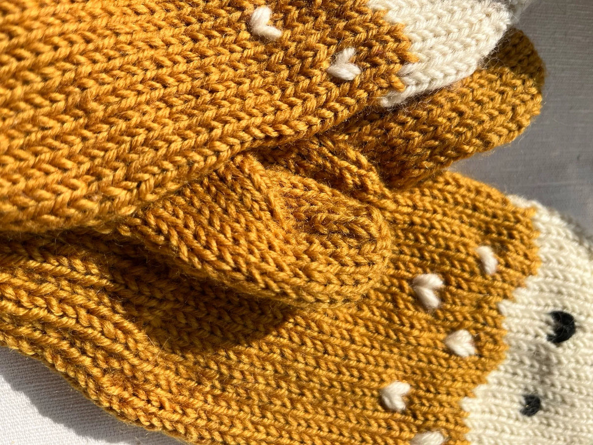 Handgebreide pure wollen handschoenen met kattenzicht