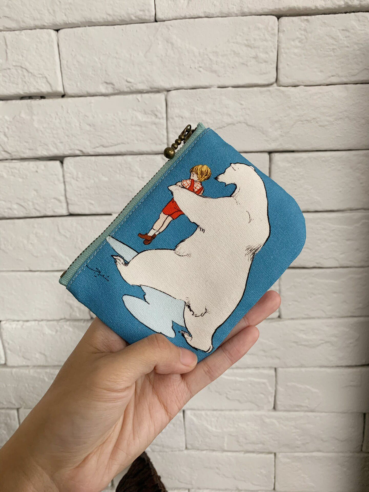 Bolsa de Moedas em Tecido Oxford com Fecho