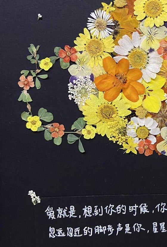 Pressed Flower Planet Framed Art