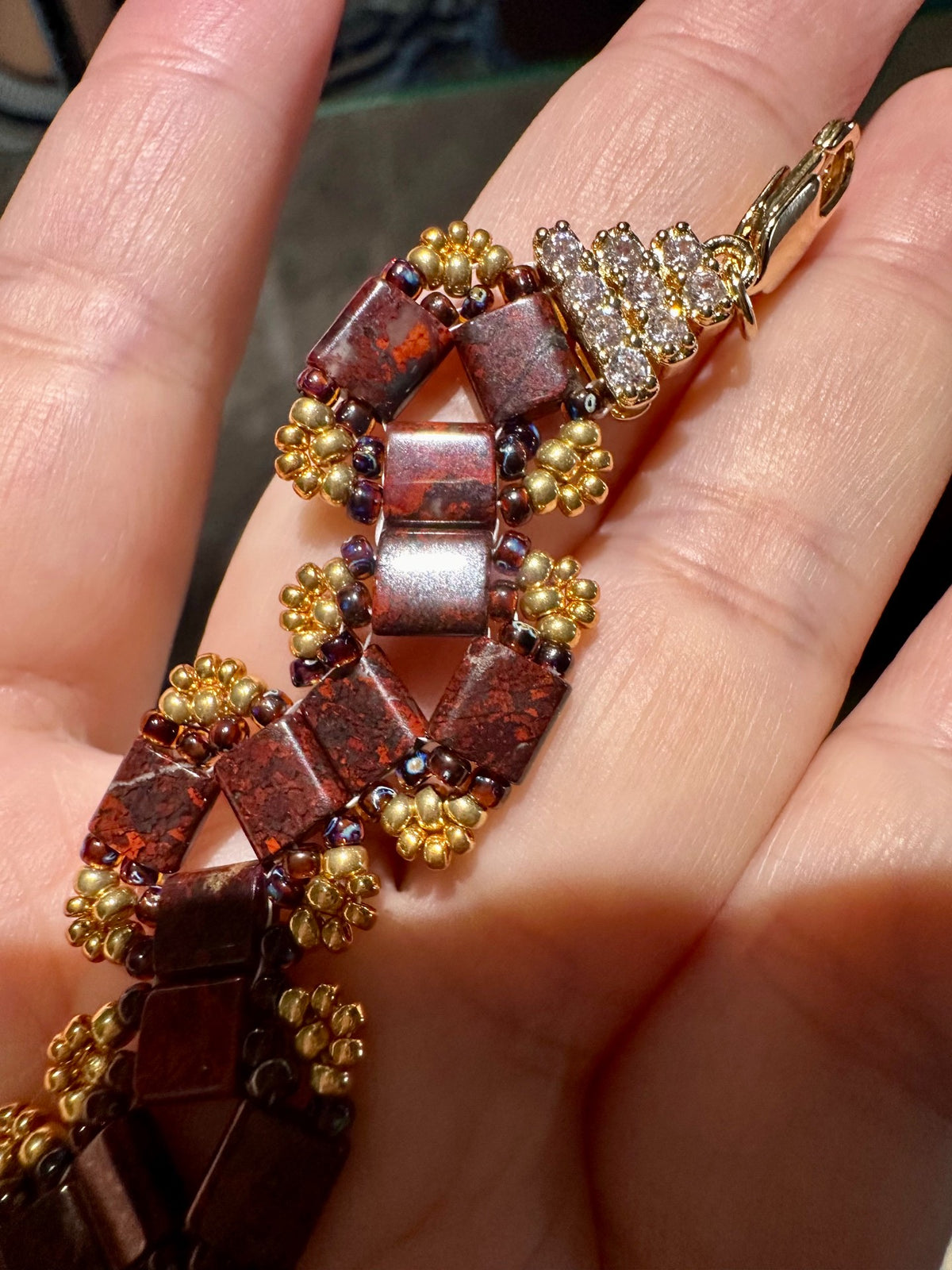 Handcrafted Red Stone Beaded Bracelet