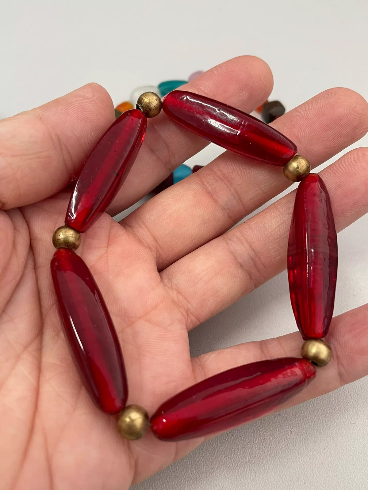 Robijnrode Liuli Glas Armband
