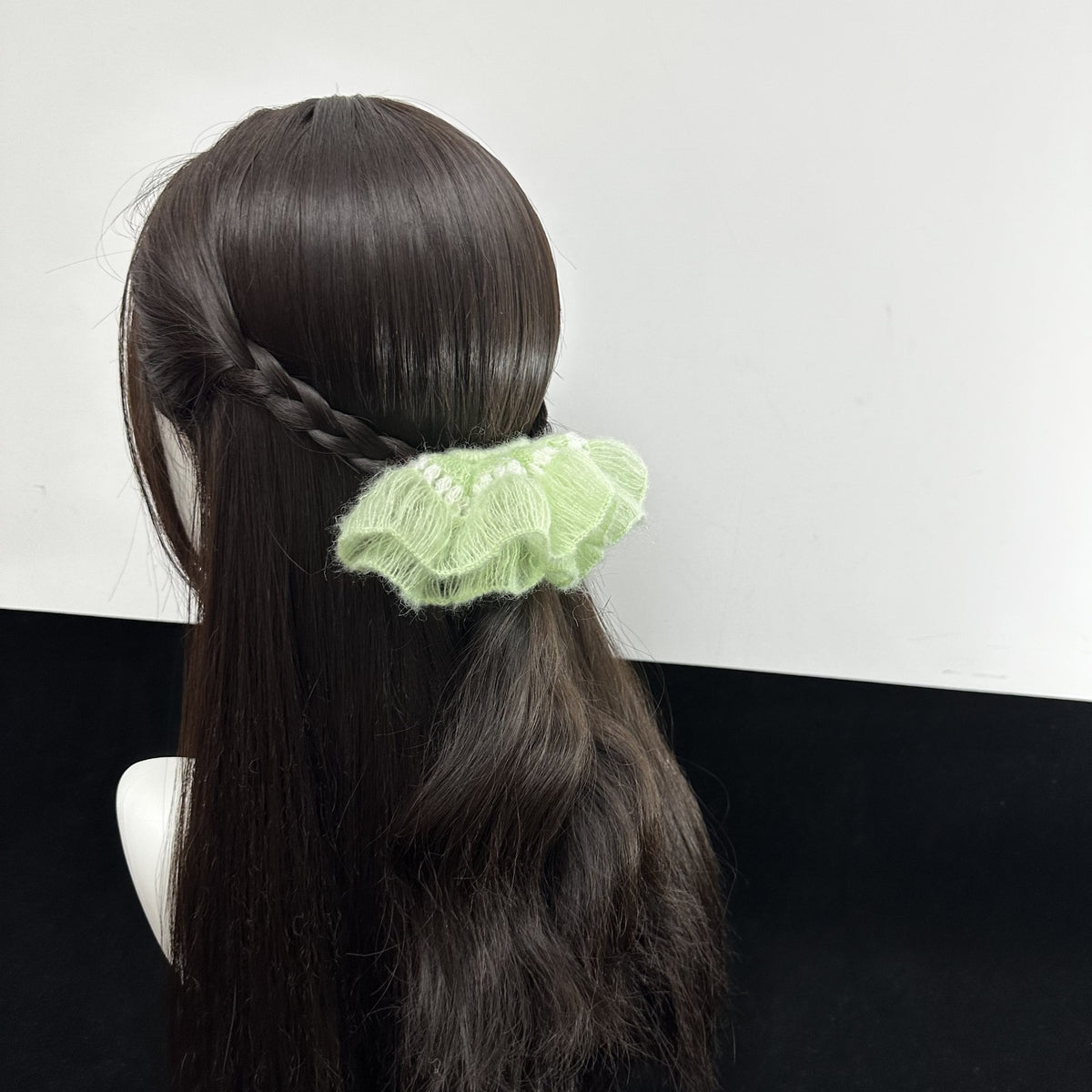 Scrunchie de Cabelo em Croché Feito à Mão Verde Menta