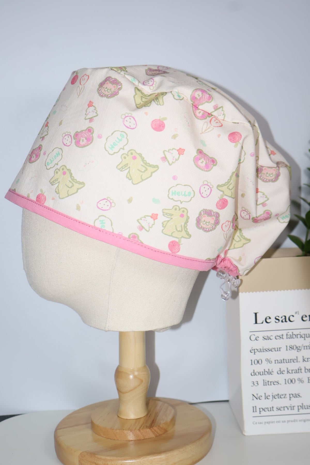 Cappello con stampa cartoon in puro cotone