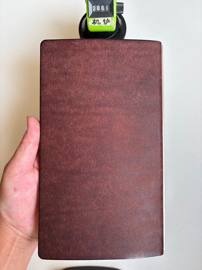 Handmade A5 Leather Ring Binder Cover with Silver Metal Rings