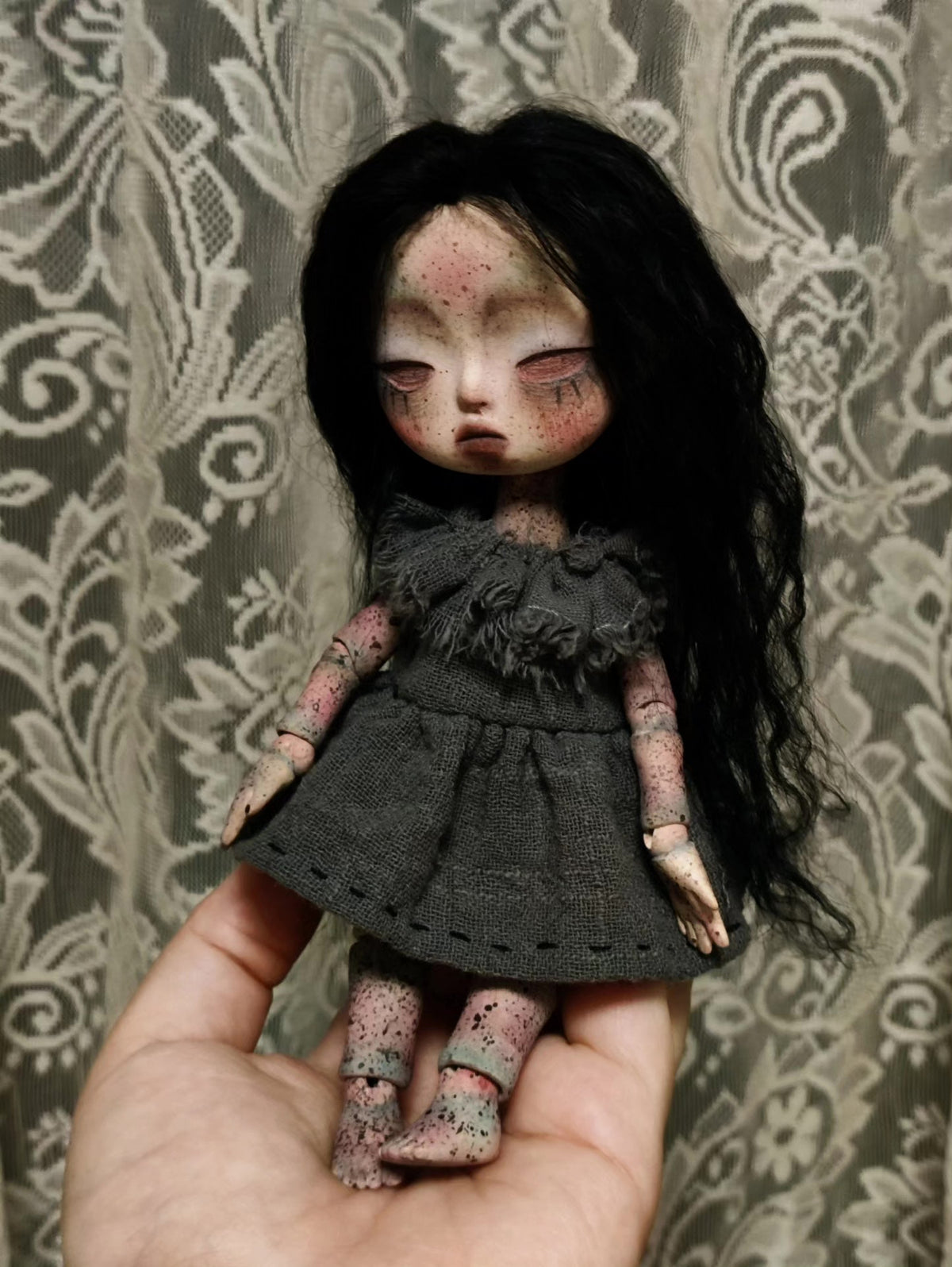 Handmade Gothic BJD Doll Speckled Finish