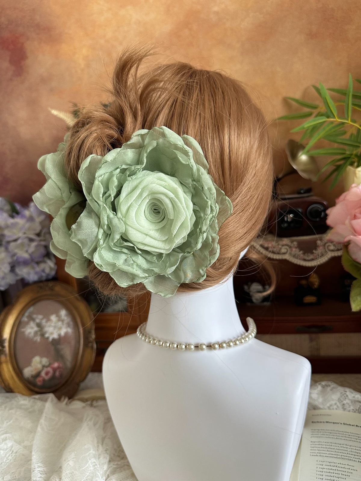 Handmade Fabric Rose Hair Clip