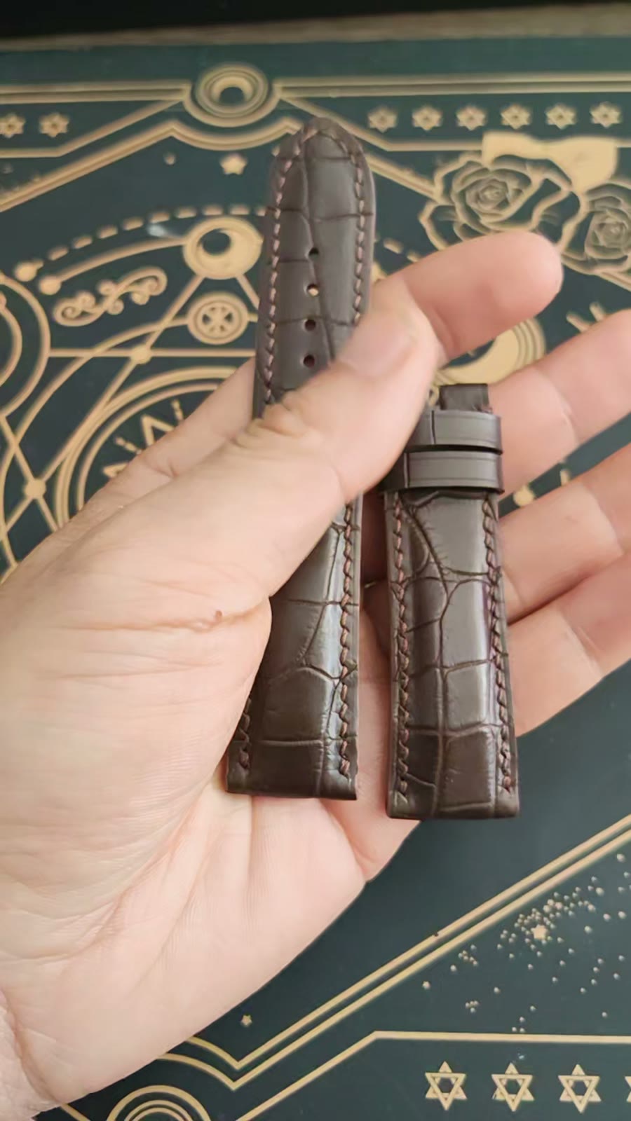 Genuine Crocodile Leather Watch Strap Brown