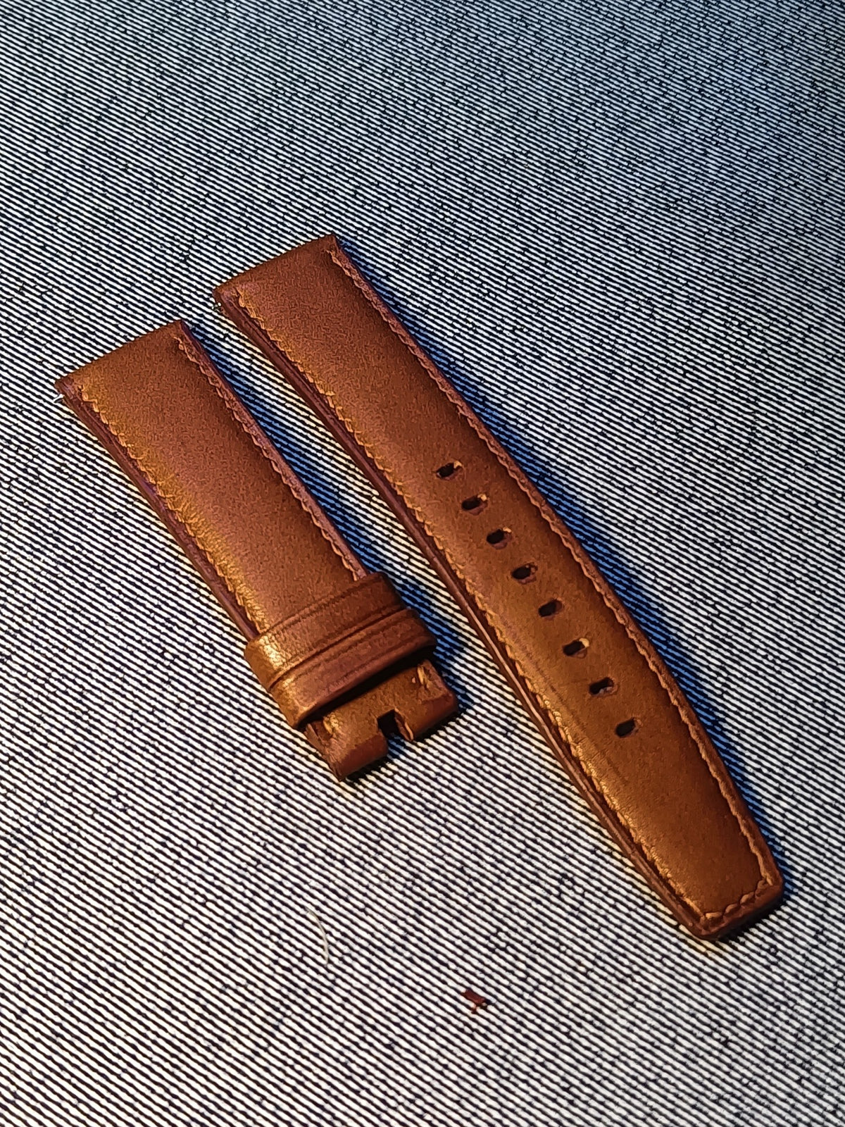 Brown Leather Watch Strap 22mm to 20mm