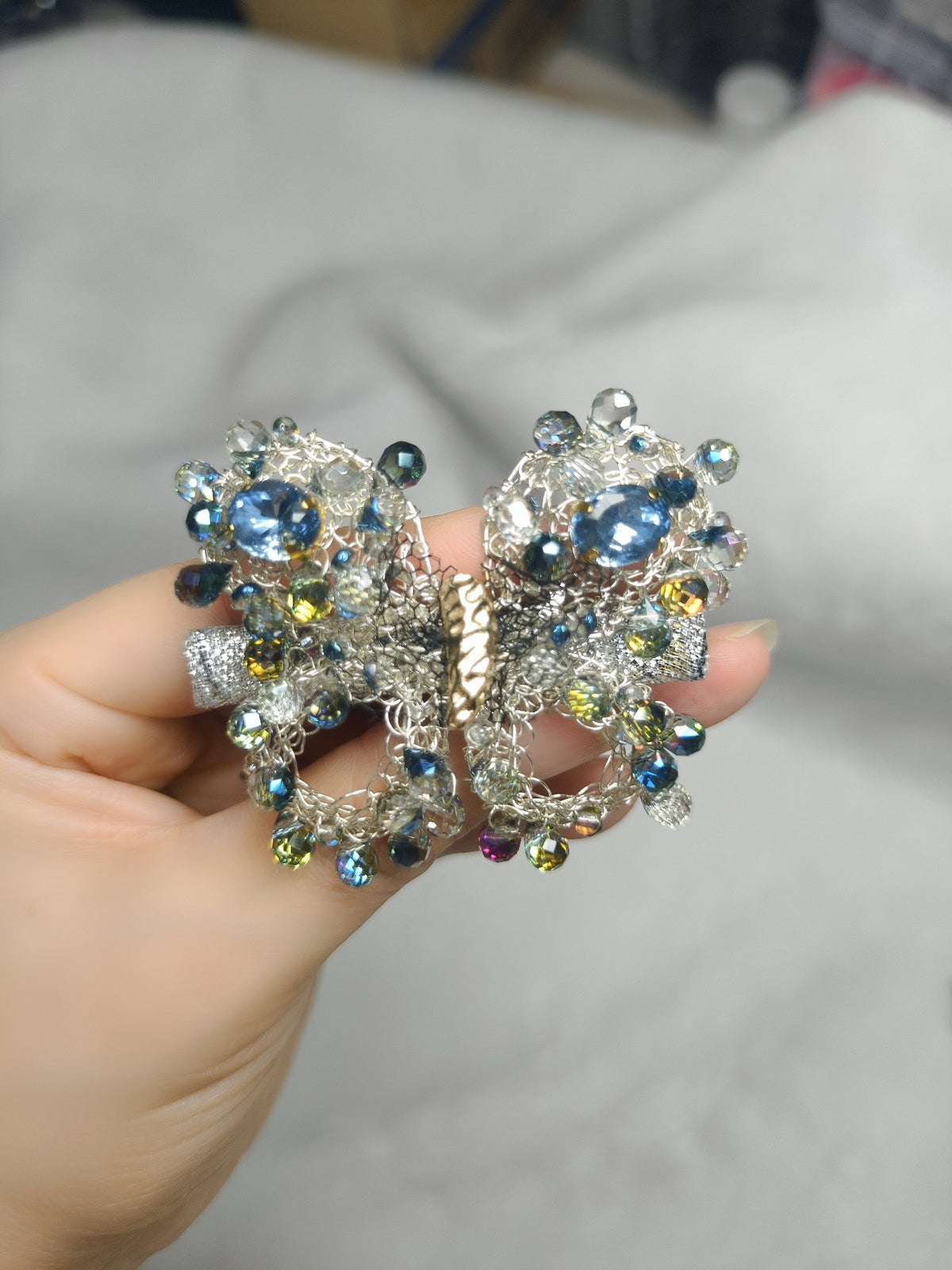Butterfly Crystal Wire Hair Clip