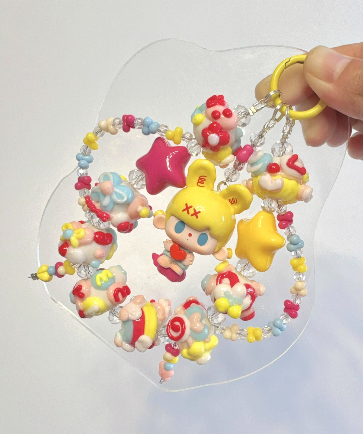 Rabbit Bear Heartbeat Charm Phone Strap