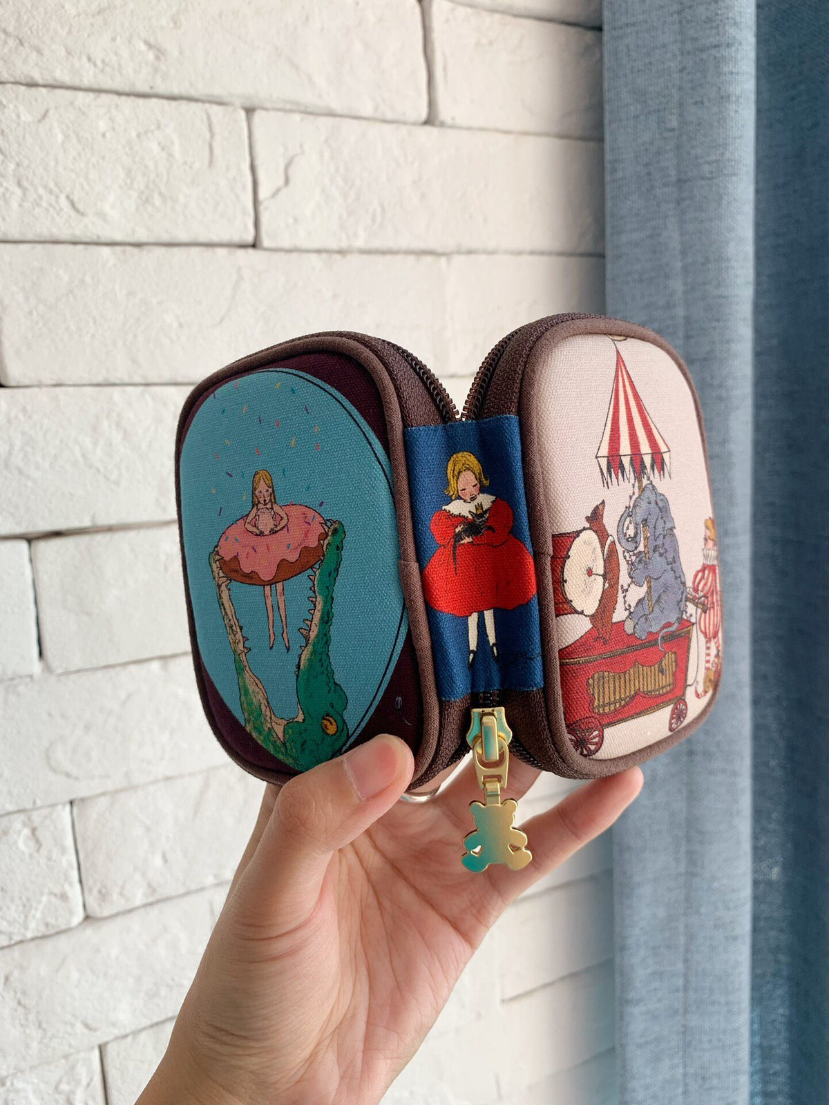 Vintage Circus Zippered Oxford Pouch