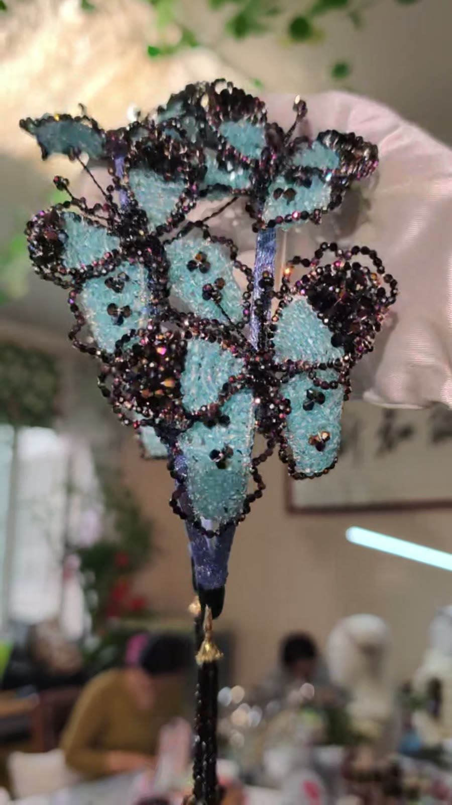 Butterfly Hair Clip Crystal Copper Wire