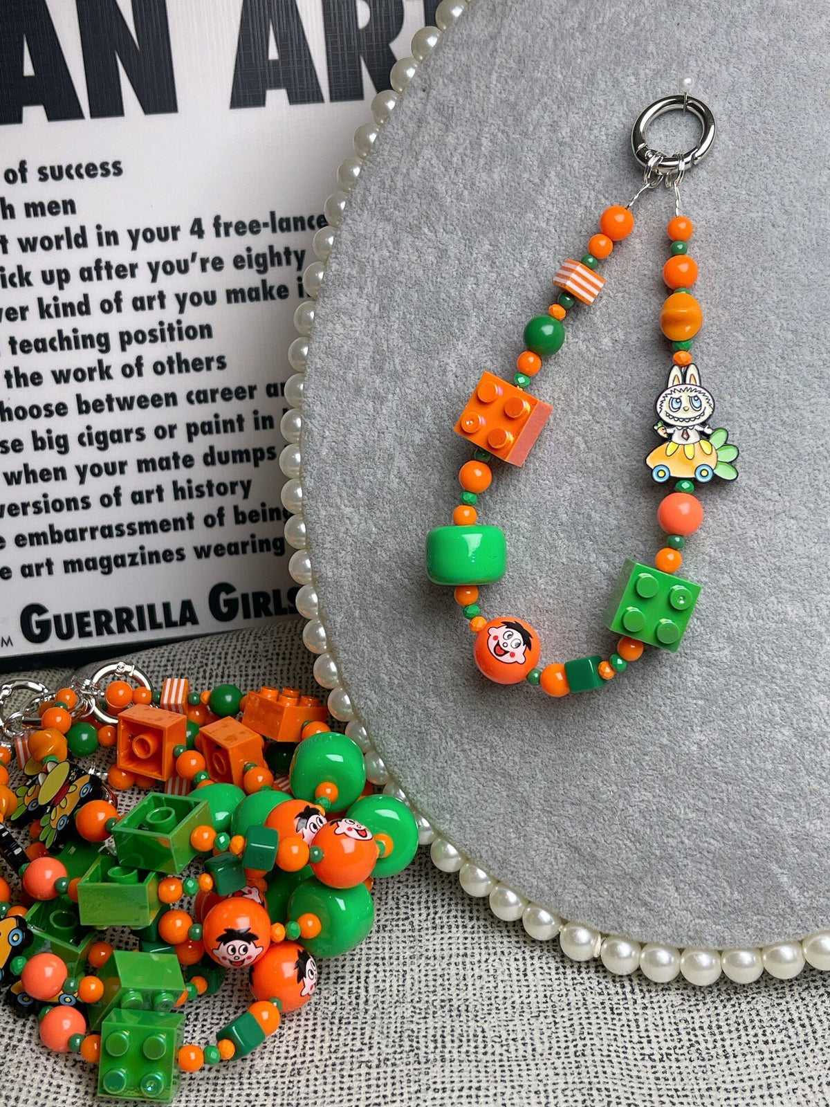 Orange Green Cartoon Phone Charm