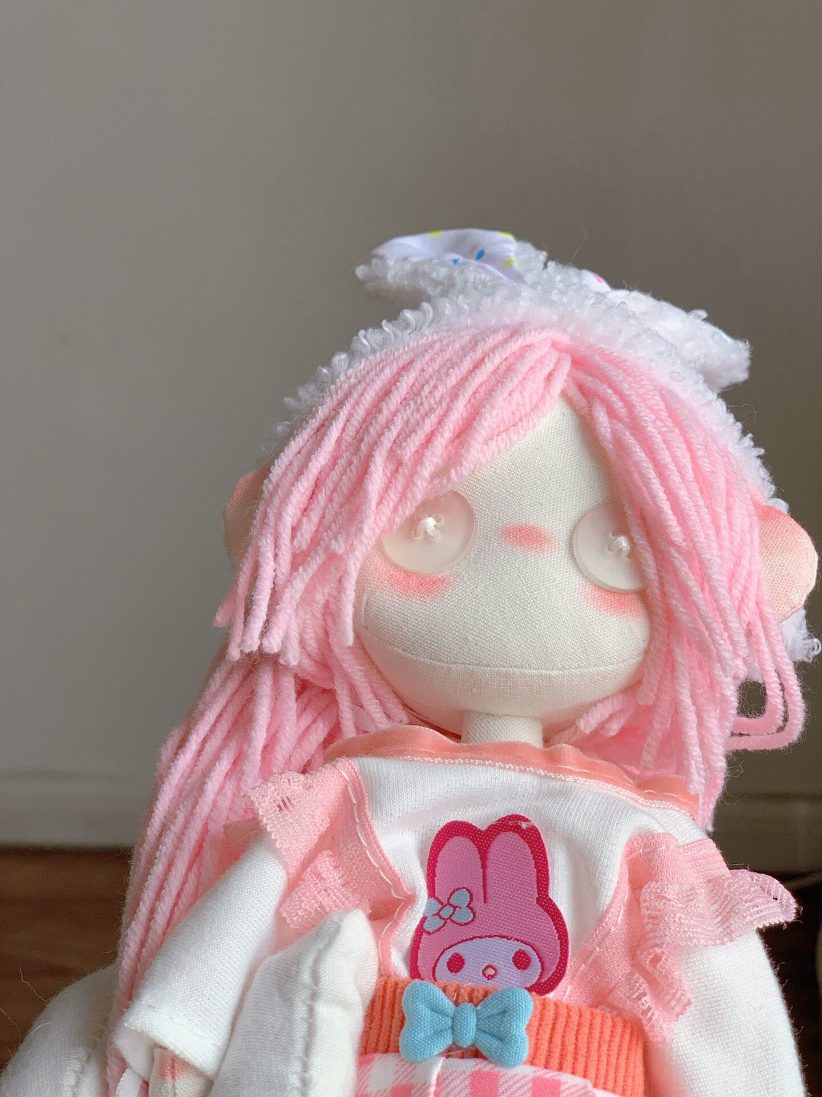 Handgemachte 32 cm Hasen-Stoffpuppe