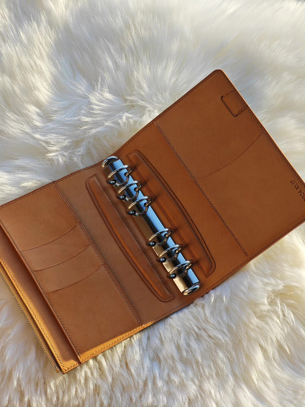 A6 Loose Leaf Binder Olive Wax Leather Notebook