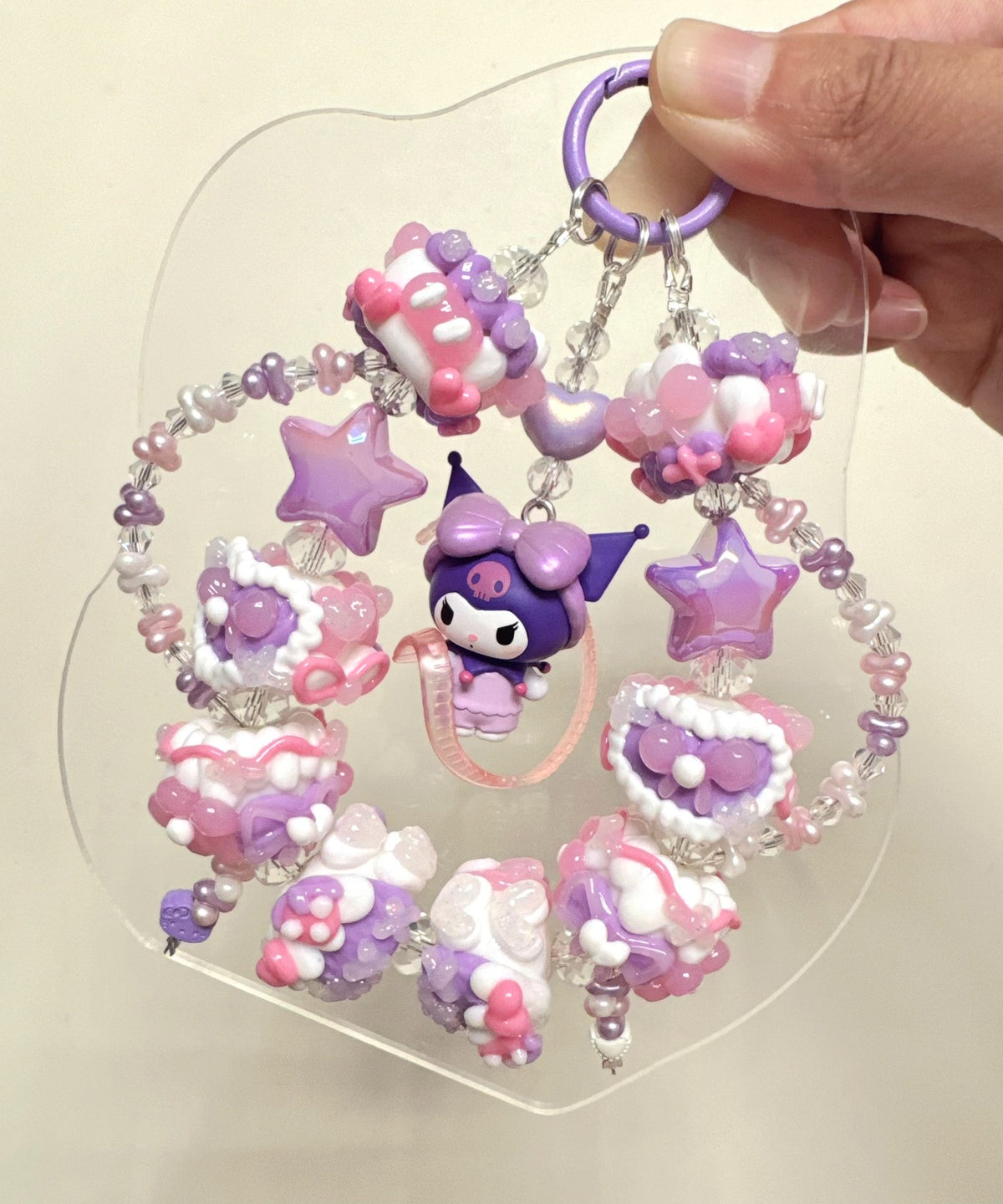 Kuromi Beaded Phone Strap Bag Charm