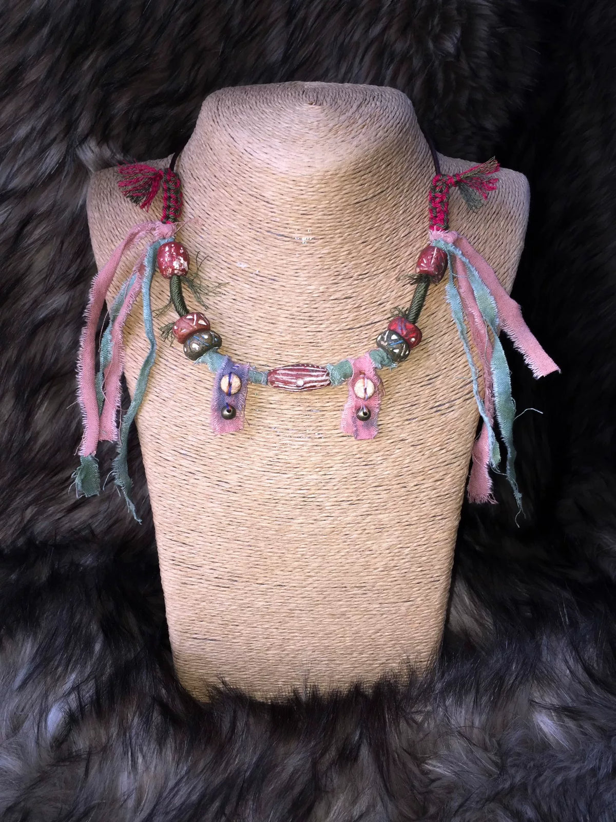 Nepalese Clay Bead Tribal Necklace