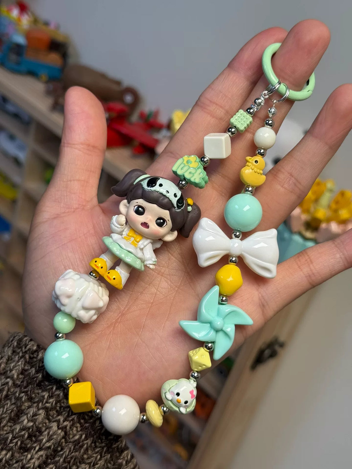 カワイイドール ビーズ スマホストラップ バッグチャーム キーホルダー