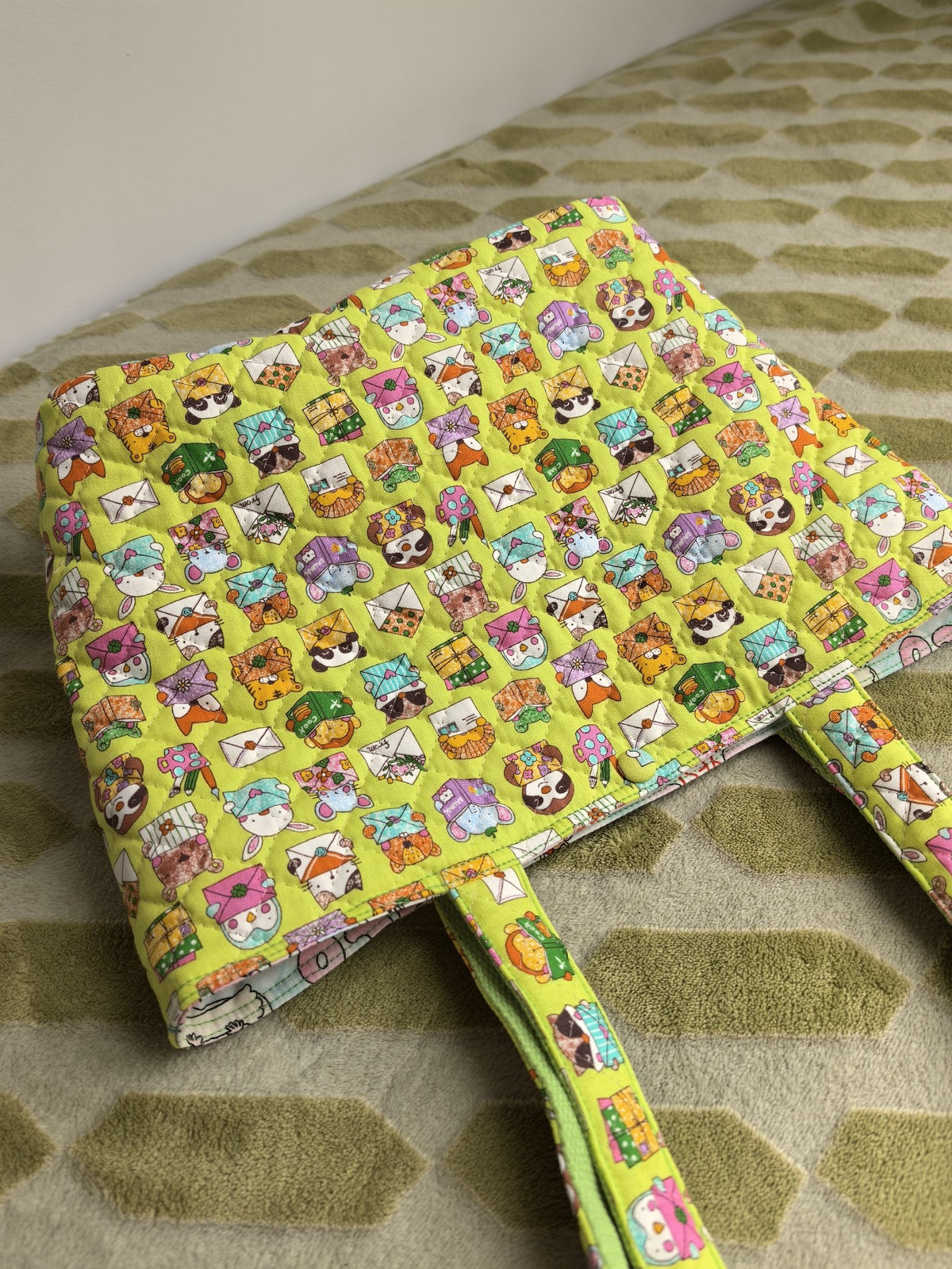 Strawberry Tote Bag Quilted Animal Print