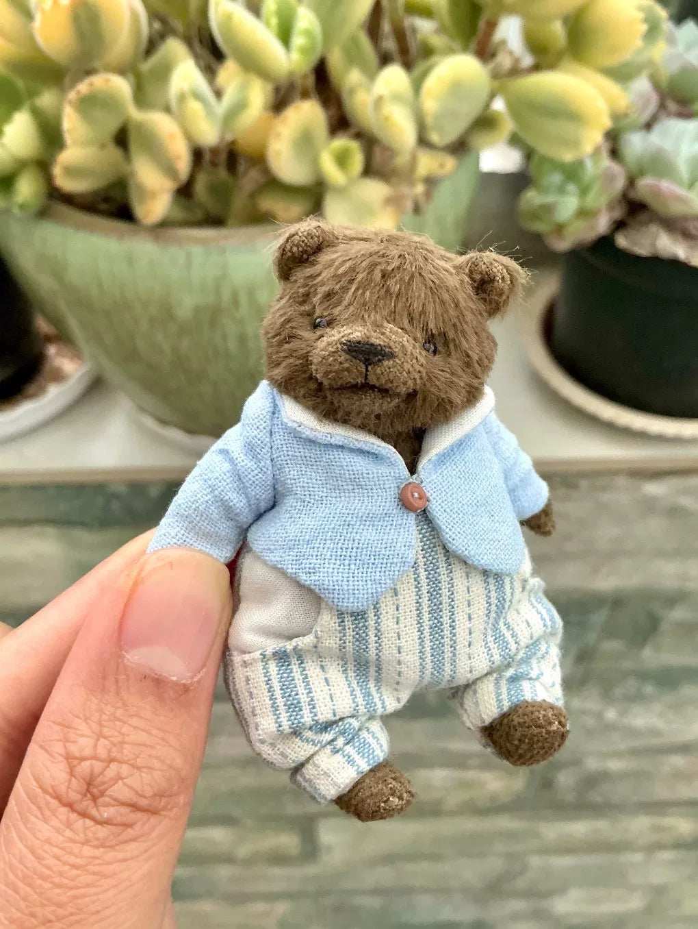 Ours en peluche viscose fait main 7 cm