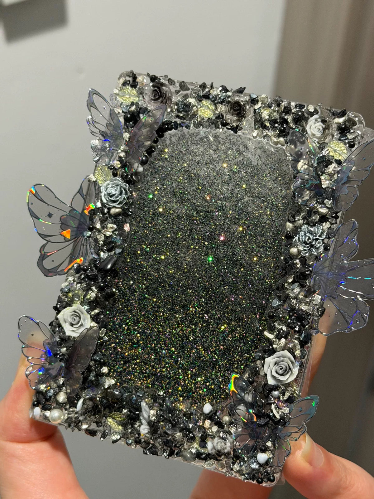 Quicksand Card Brick mit schwarzem Glitzerrand