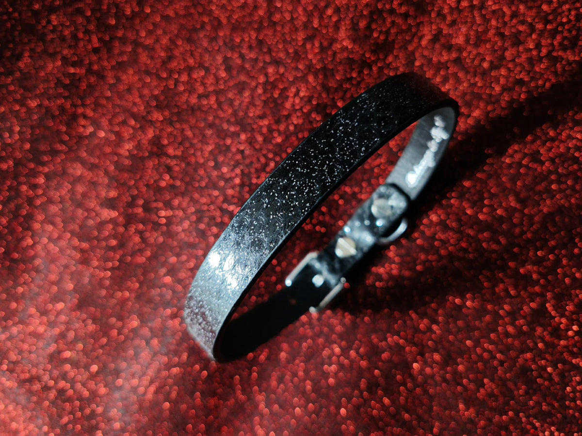 Silver Glitter Snakeskin Pet Collar