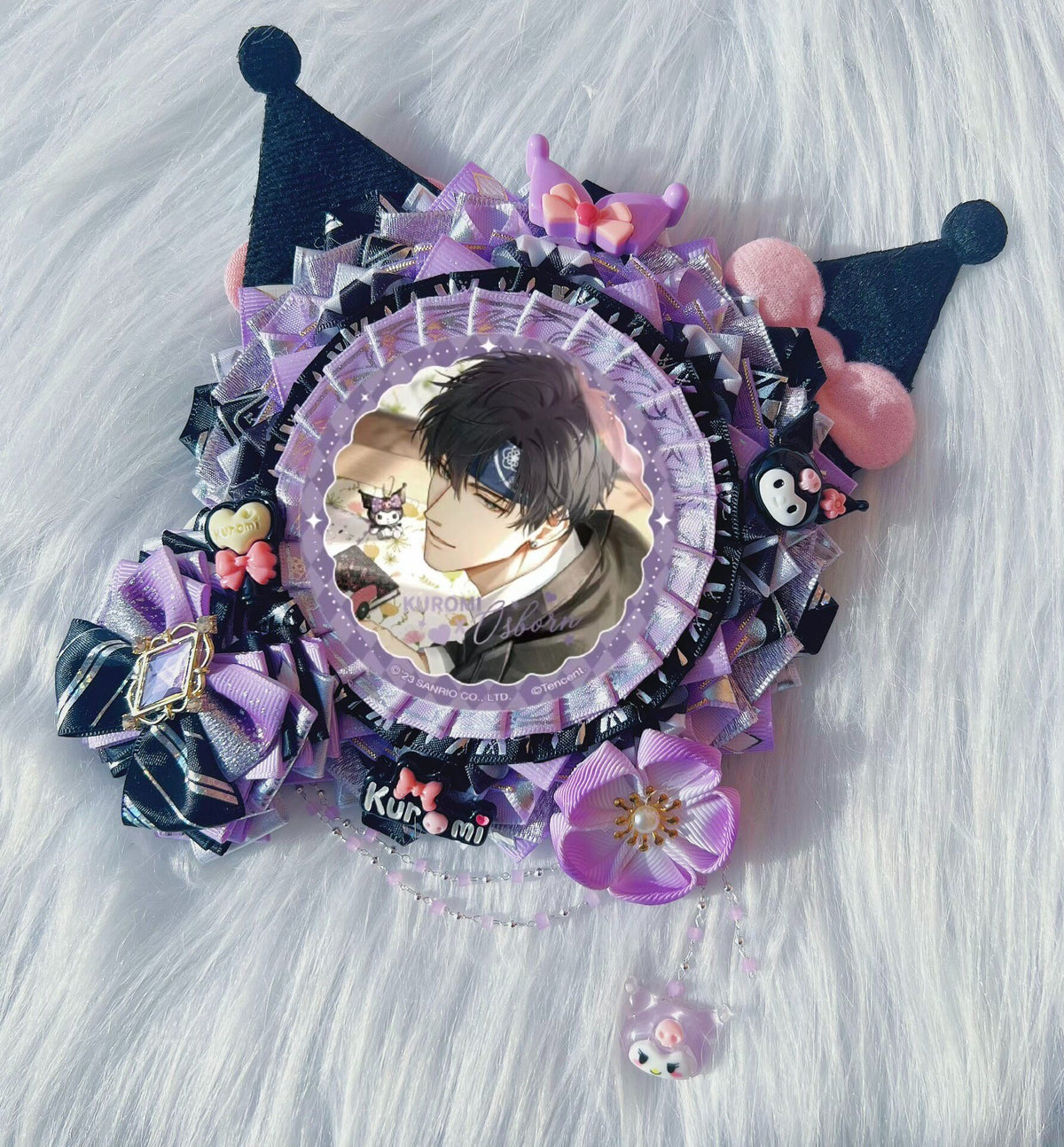 Kuromi Osborn Badge Holder with Ribbon Charm