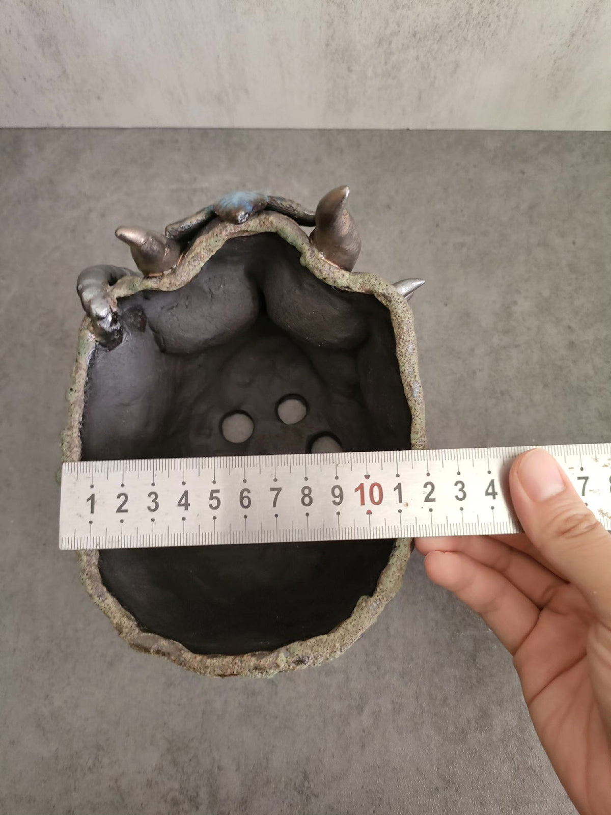 Gothic Skull Planter Ceramic Decor