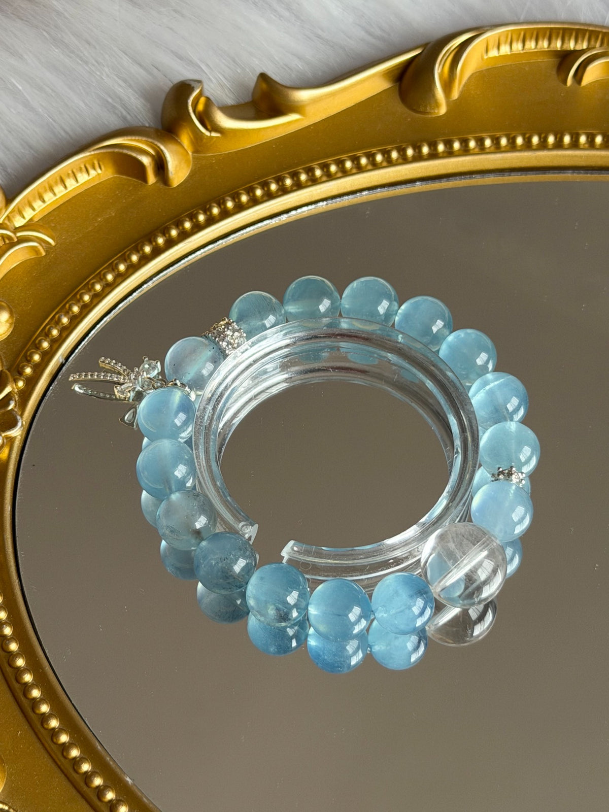 Natural Crystal Aquamarine Beaded Bracelet Design