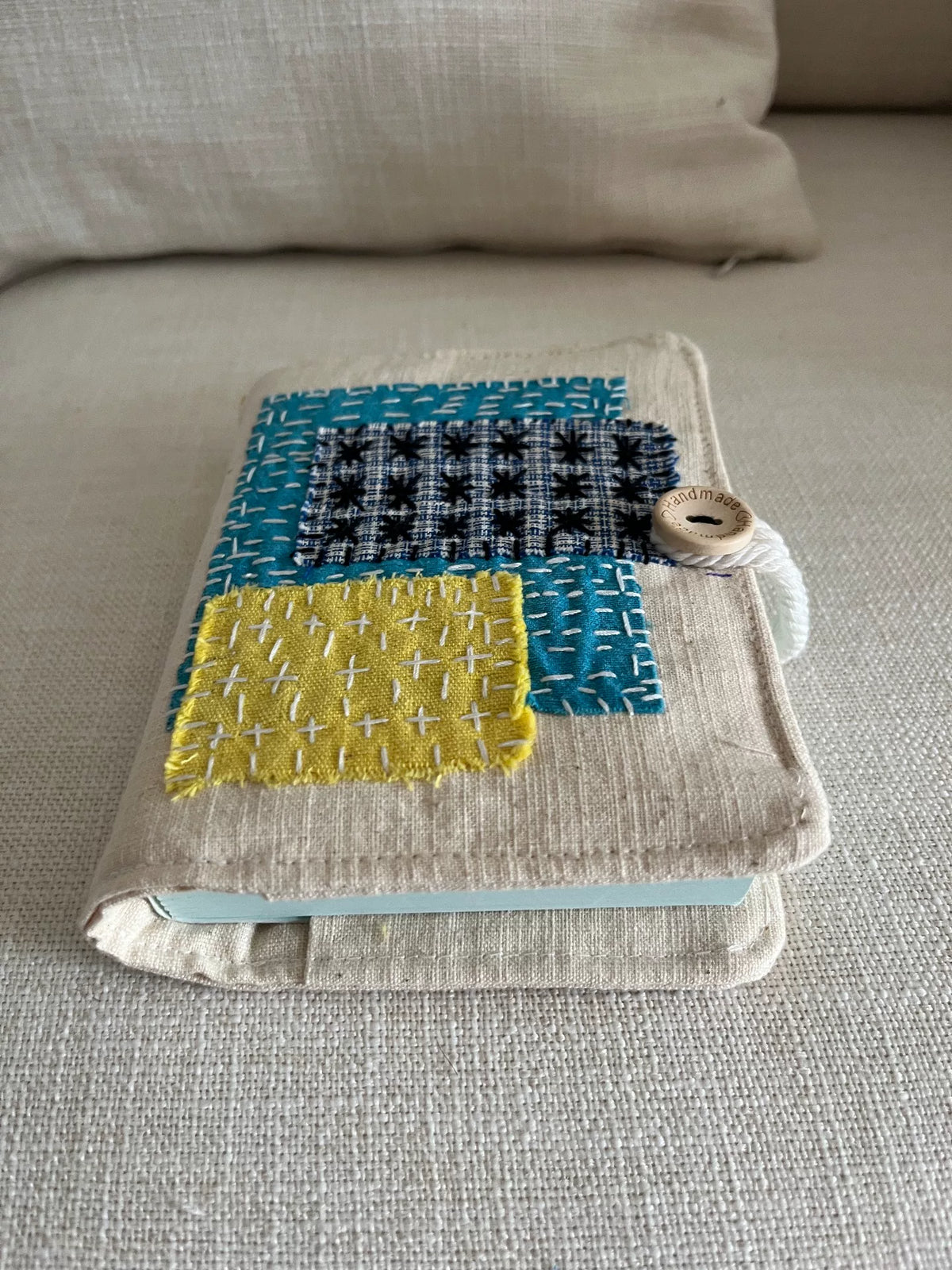 Copertina per quaderno A6 in tela di cotone fatta a mano