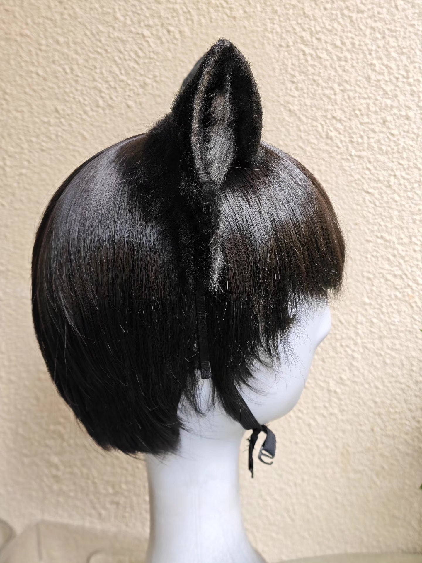 Black and Gray Wolf Ear Headpiece for Cosplay