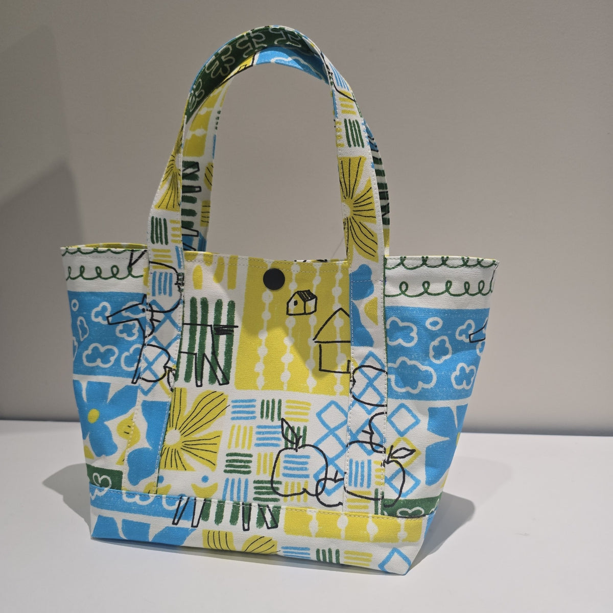 Mini Tote Bag with Colorful Patchwork Print