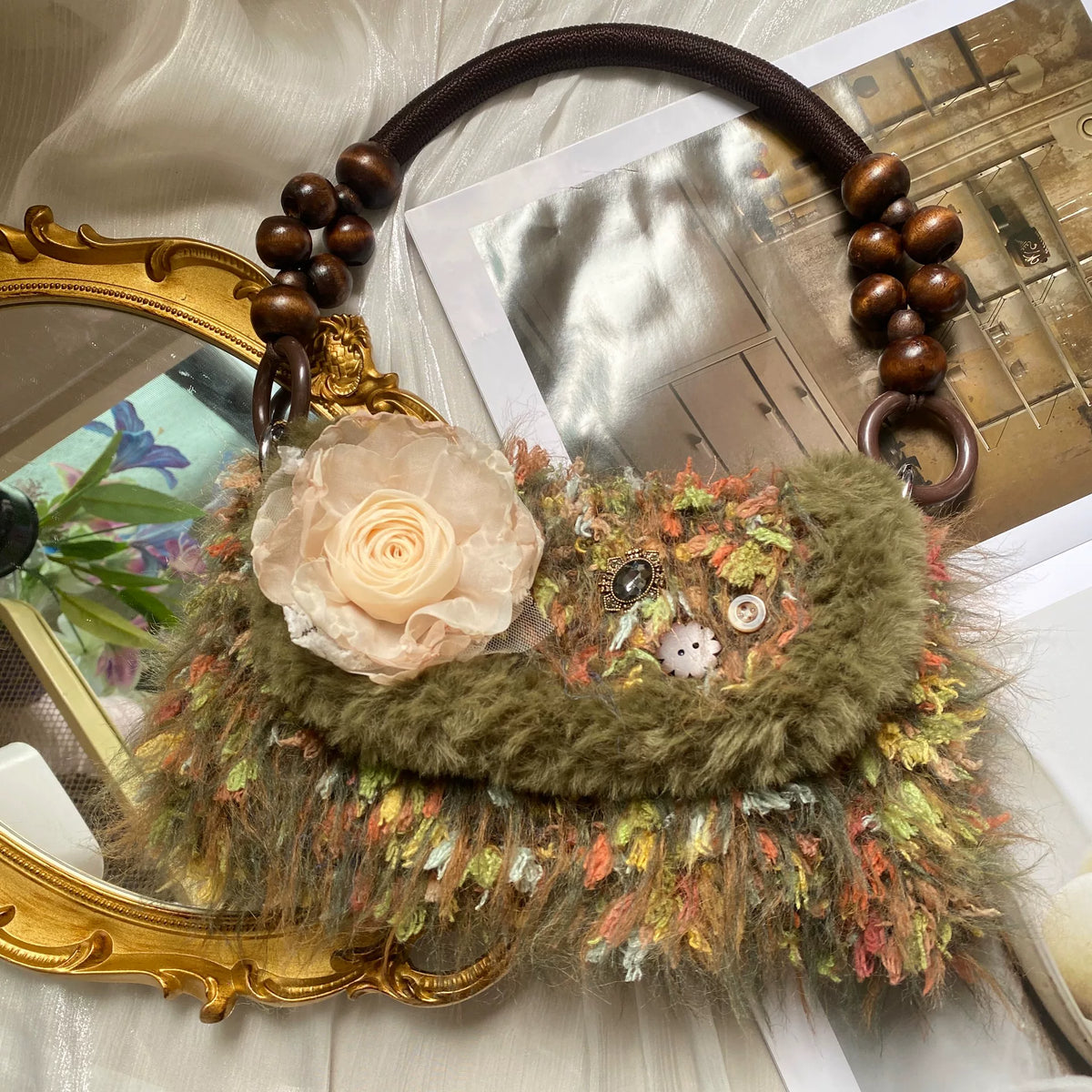 Handgefertigte gewebte Sichel-Handtasche