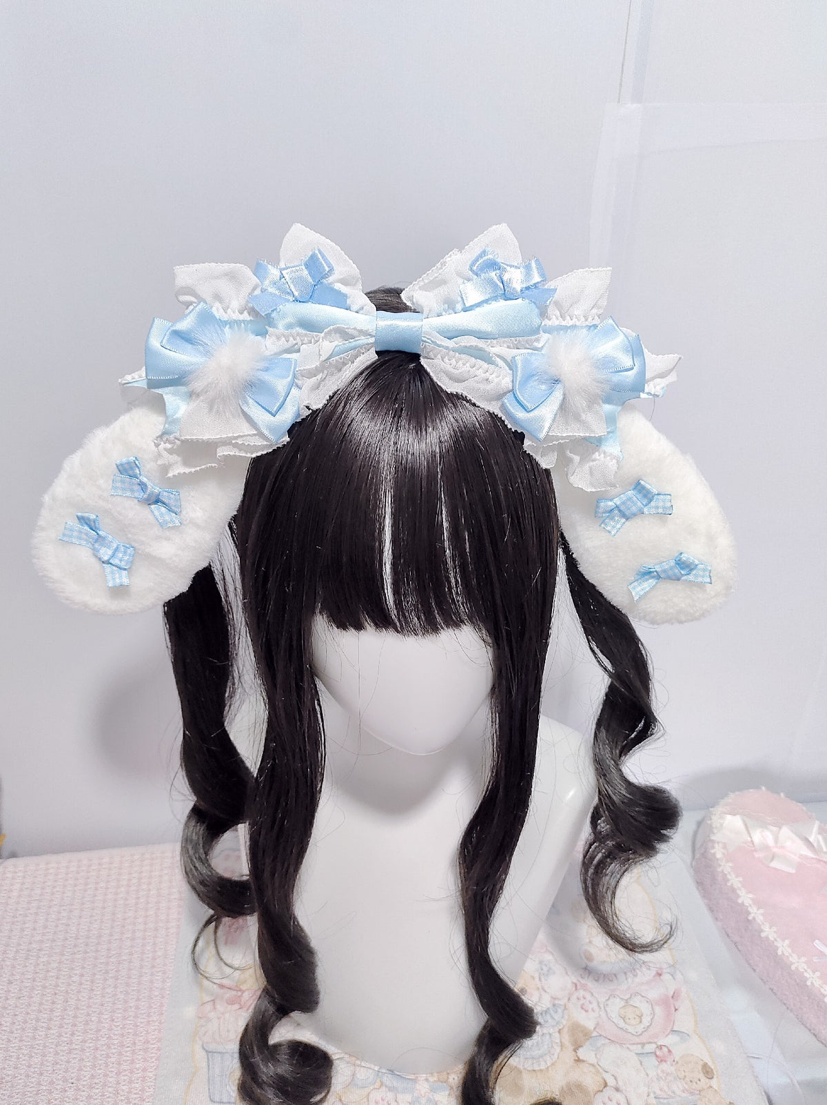 Lolita Floppy Rabbit Ear Headband Plush Bow