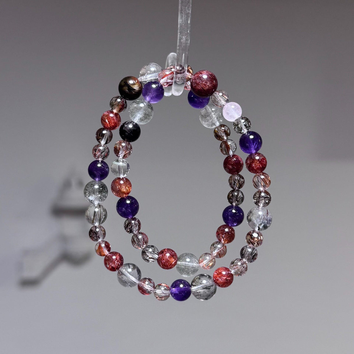 Black Gold Super Seven Multi Loop Crystal Bracelet