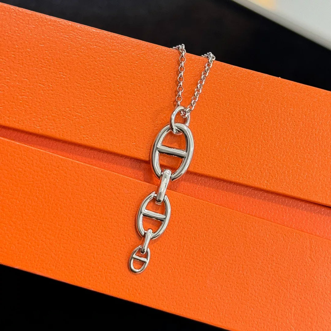 Collana con maglie a morso in argento S925